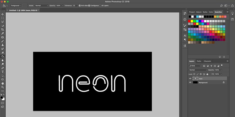 画像付き解説】フォトショップでネオン文字を書く方法【Photoshop 