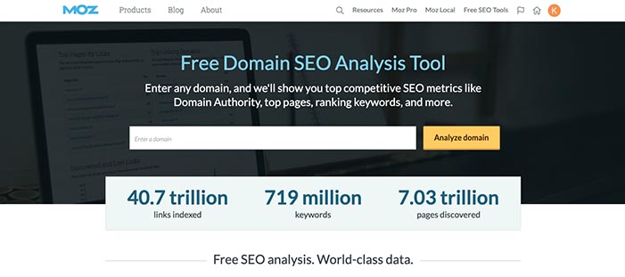 MOZ：Free Domain SEO Analysis Tool
