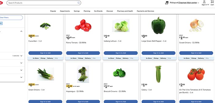 アメリカの平均的なスーパ＝の価格_野菜